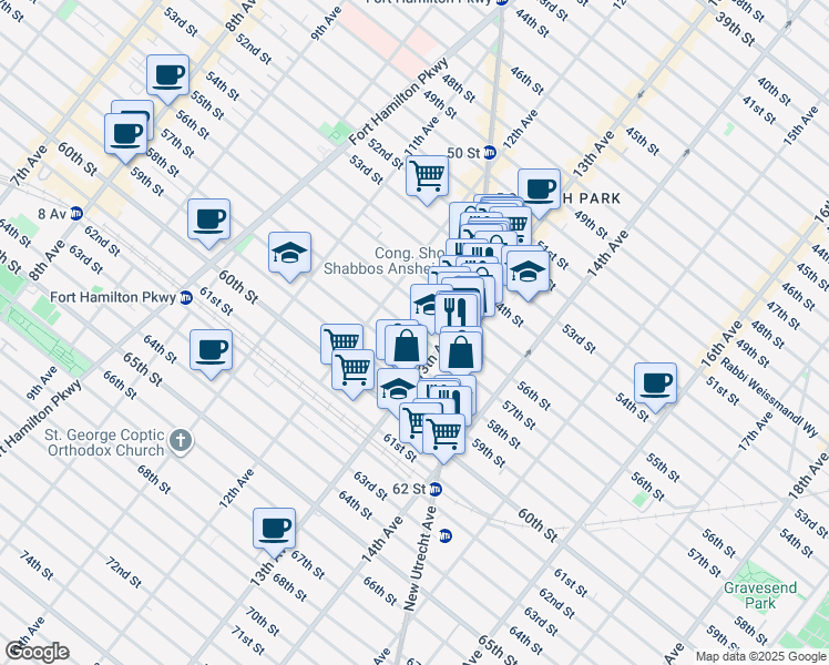 map of restaurants, bars, coffee shops, grocery stores, and more near in Brooklyn