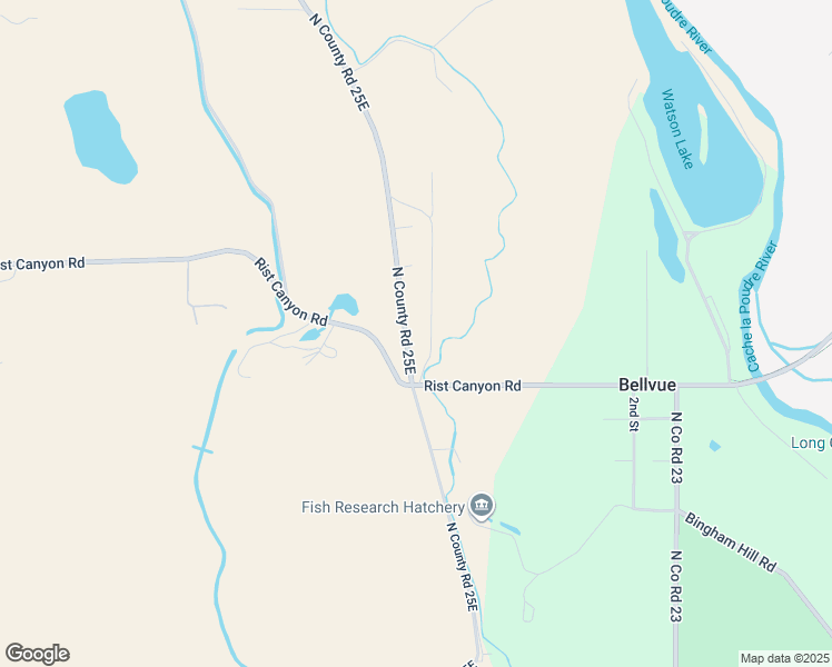 map of restaurants, bars, coffee shops, grocery stores, and more near 3008 North Co Road 25E in Bellvue