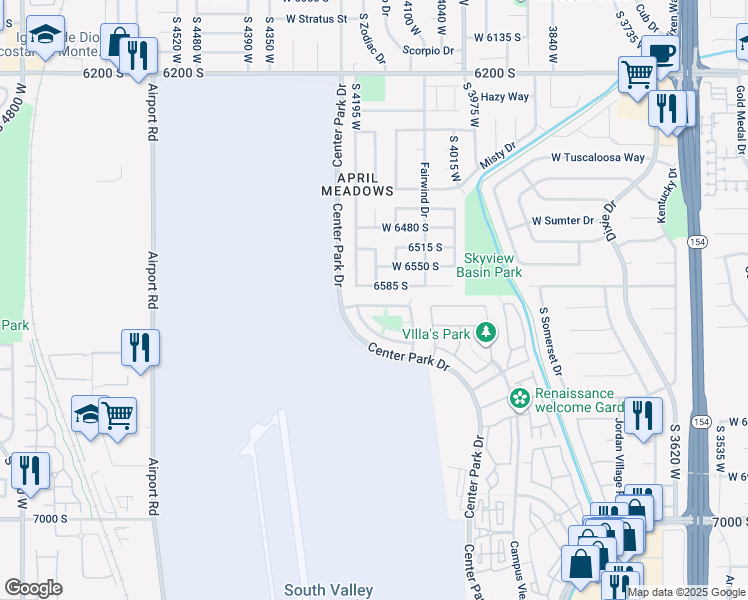 map of restaurants, bars, coffee shops, grocery stores, and more near 4164 West Millsden Lane in West Jordan
