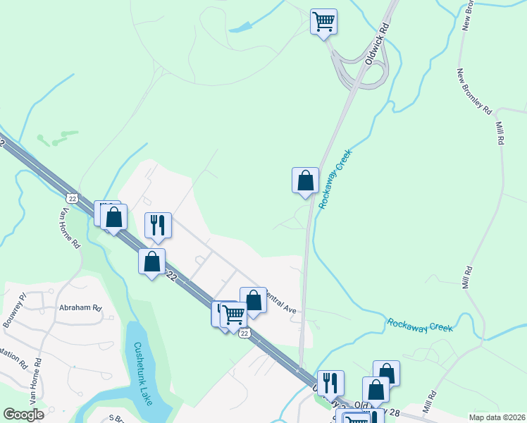map of restaurants, bars, coffee shops, grocery stores, and more near 23 Oldwick Road in Readington Township