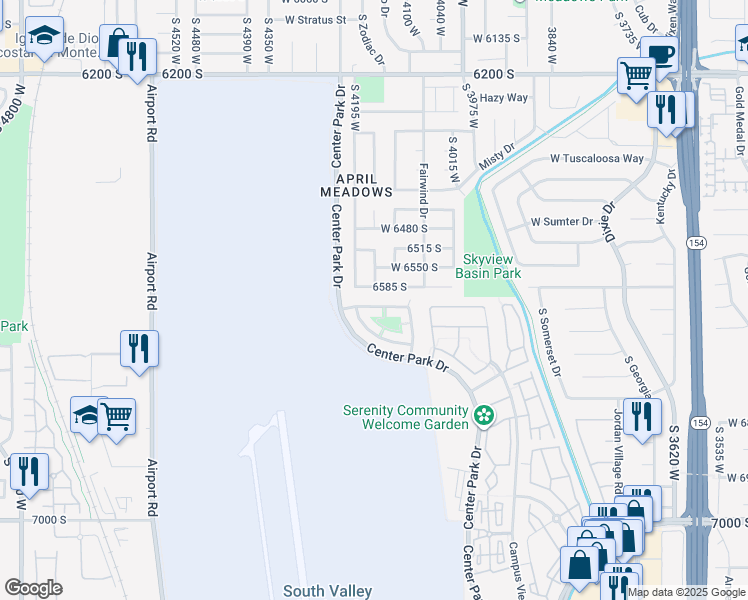 map of restaurants, bars, coffee shops, grocery stores, and more near 4164 West Millsden Lane in West Jordan