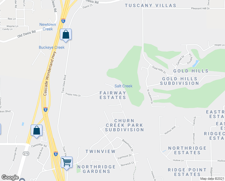 map of restaurants, bars, coffee shops, grocery stores, and more near 1628 Spanish Bay Drive in Redding