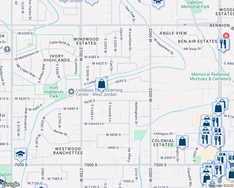 map of restaurants, bars, coffee shops, grocery stores, and more near in Taylorsville