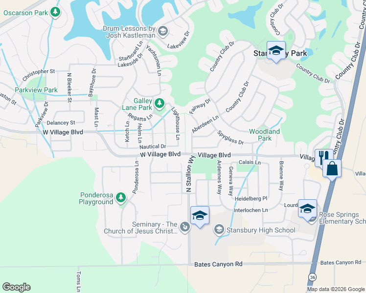 map of restaurants, bars, coffee shops, grocery stores, and more near 5657 Lighthouse Lane in Erda