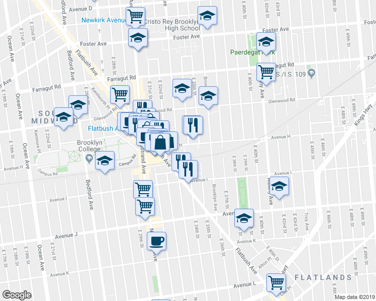 map of restaurants, bars, coffee shops, grocery stores, and more near in Brooklyn