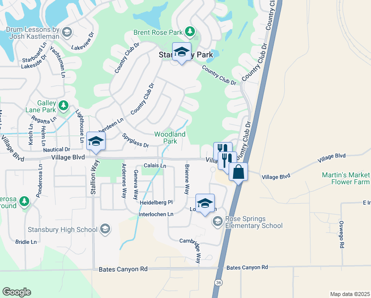 map of restaurants, bars, coffee shops, grocery stores, and more near 5634 Miller Circle in Stansbury Park