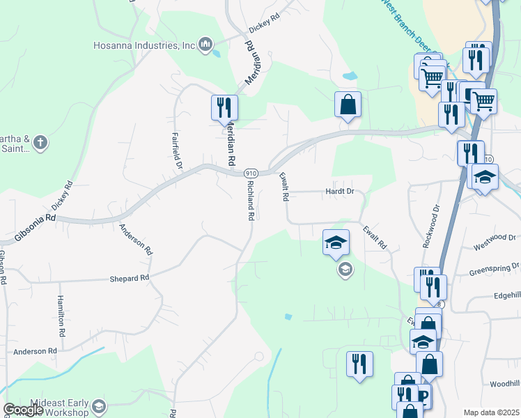 map of restaurants, bars, coffee shops, grocery stores, and more near in Gibsonia
