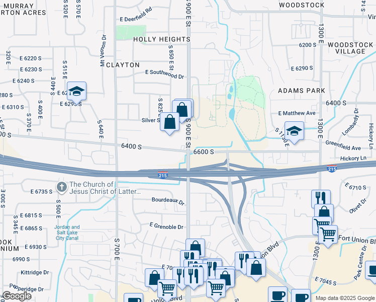 map of restaurants, bars, coffee shops, grocery stores, and more near in Murray