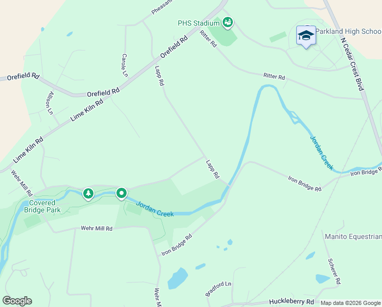 map of restaurants, bars, coffee shops, grocery stores, and more near 2566 Lapp Road in Allentown