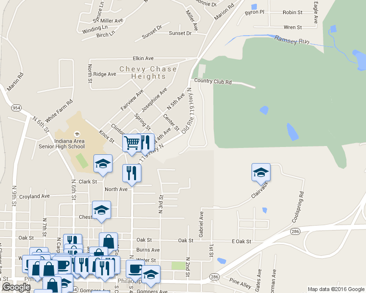 map of restaurants, bars, coffee shops, grocery stores, and more near 206 Greenview Court in Indiana