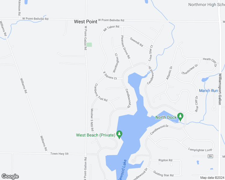 map of restaurants, bars, coffee shops, grocery stores, and more near 9 Green Lot in Mount Gilead