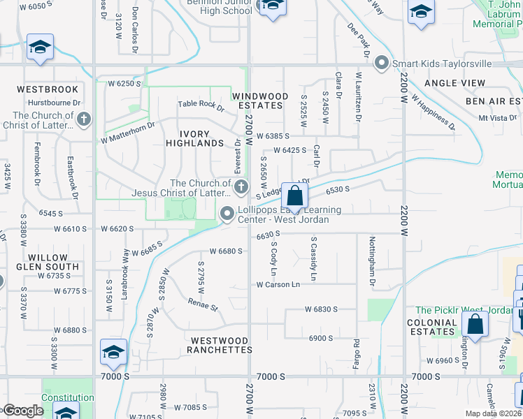 map of restaurants, bars, coffee shops, grocery stores, and more near in Taylorsville