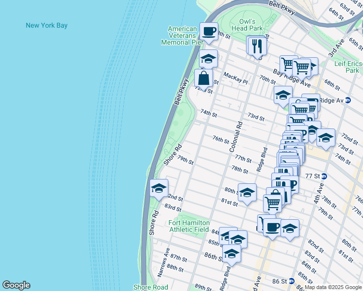 map of restaurants, bars, coffee shops, grocery stores, and more near in Brooklyn