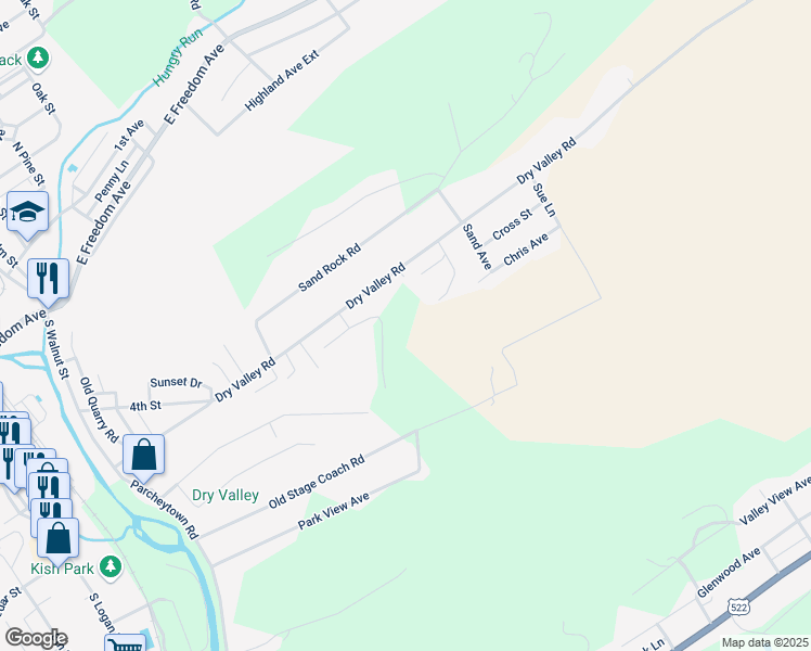 map of restaurants, bars, coffee shops, grocery stores, and more near 565 Circle Lane in Lewistown