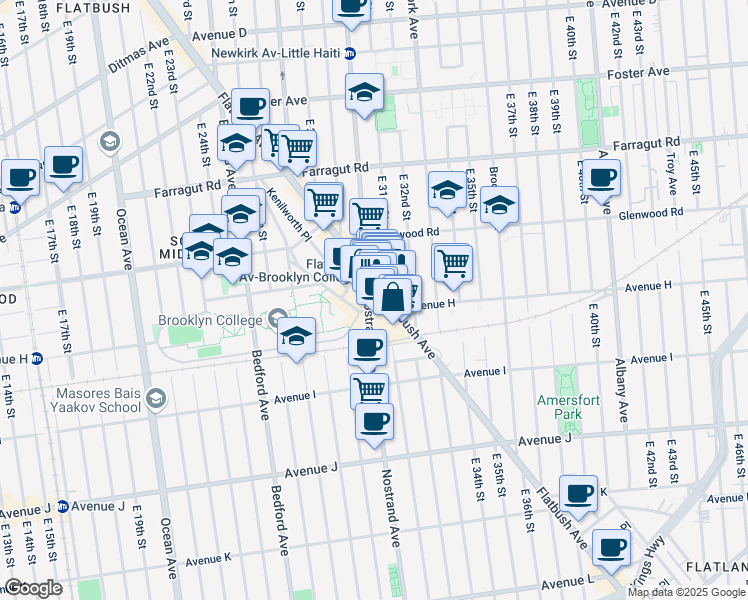 map of restaurants, bars, coffee shops, grocery stores, and more near in Brooklyn