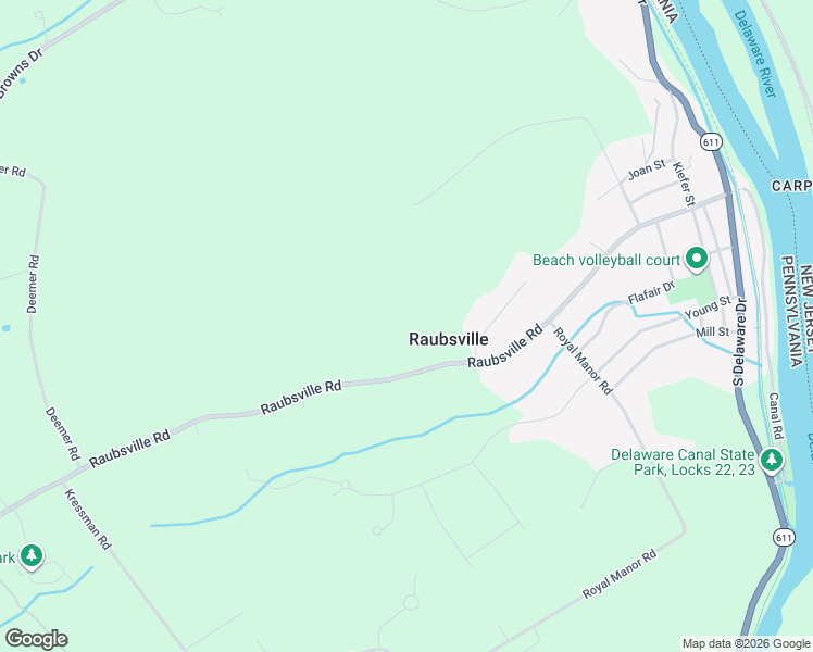 map of restaurants, bars, coffee shops, grocery stores, and more near 290 Raubsville Road in Northampton County