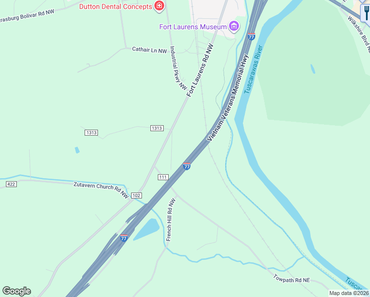 map of restaurants, bars, coffee shops, grocery stores, and more near 10307 Mabel Drive Northwest in Bolivar