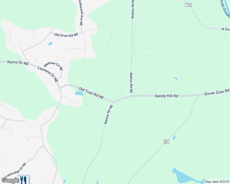 map of restaurants, bars, coffee shops, grocery stores, and more near 1912 Dogwood Square Northeast in Bolivar