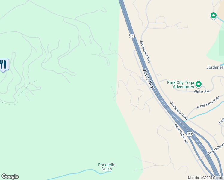 map of restaurants, bars, coffee shops, grocery stores, and more near 10281 North Terrae Court in Park City