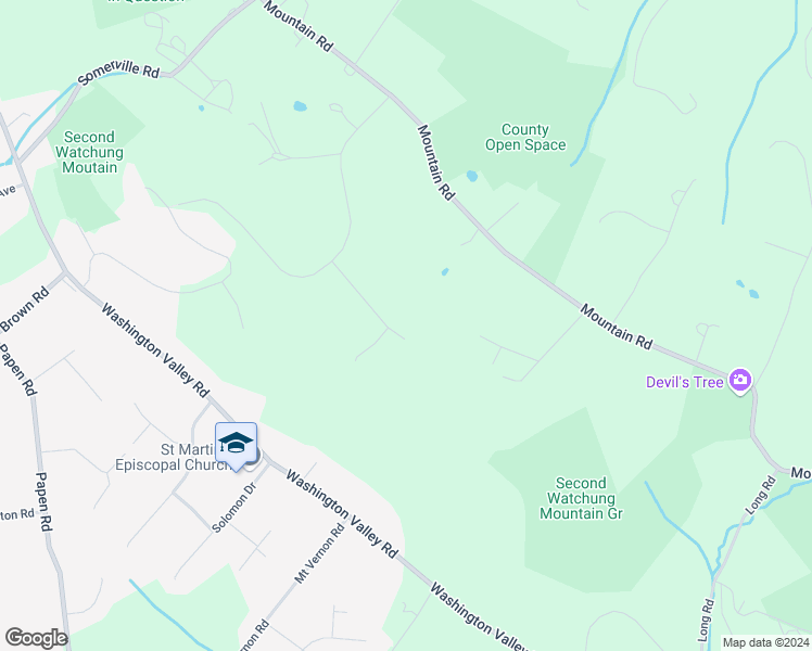 map of restaurants, bars, coffee shops, grocery stores, and more near 40 Kings Ridge Road in Bernards