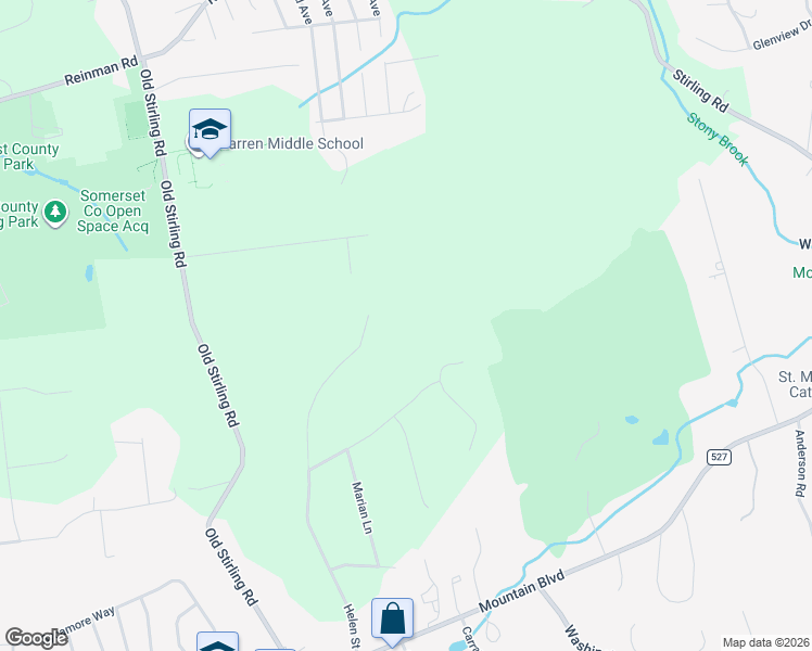 map of restaurants, bars, coffee shops, grocery stores, and more near 17 Old Church Road in Warren