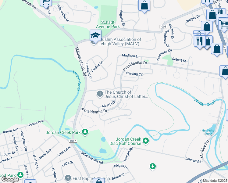 map of restaurants, bars, coffee shops, grocery stores, and more near 222 Gallagher Road in Fullerton