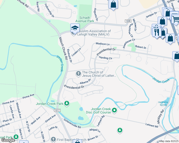 map of restaurants, bars, coffee shops, grocery stores, and more near 222 Gallagher Road in Fullerton