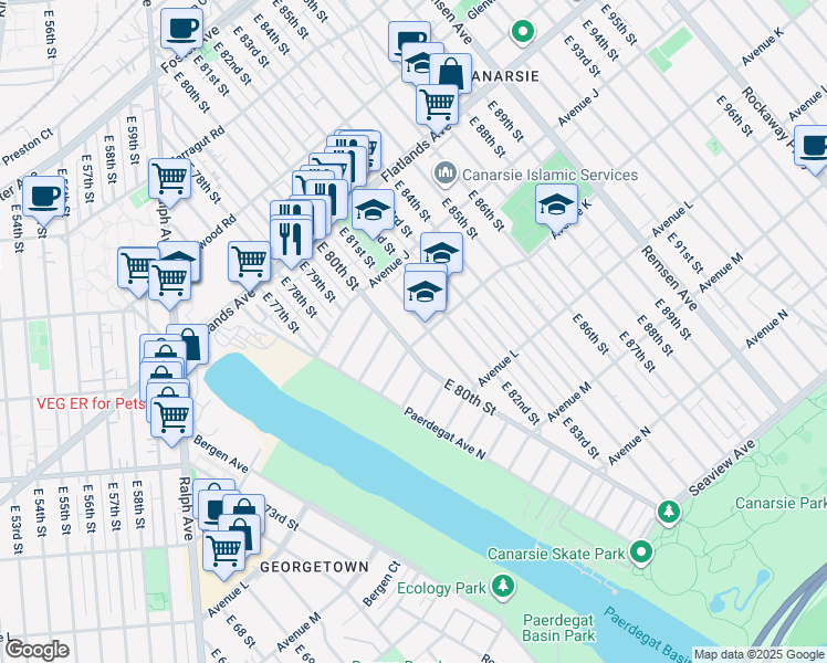 map of restaurants, bars, coffee shops, grocery stores, and more near in Brooklyn