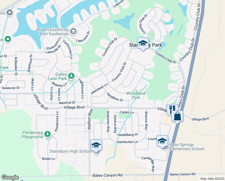 map of restaurants, bars, coffee shops, grocery stores, and more near 732 Country Club Drive in Stansbury Park