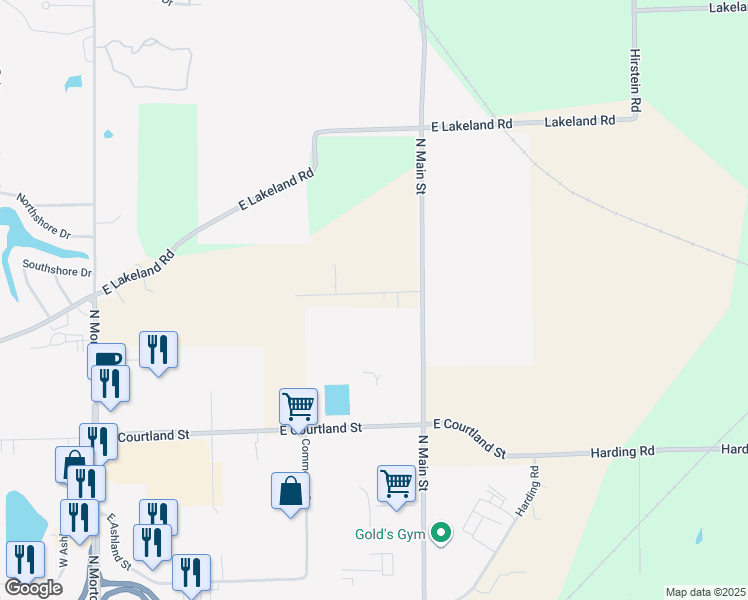 map of restaurants, bars, coffee shops, grocery stores, and more near 515 East Highland Street in Morton
