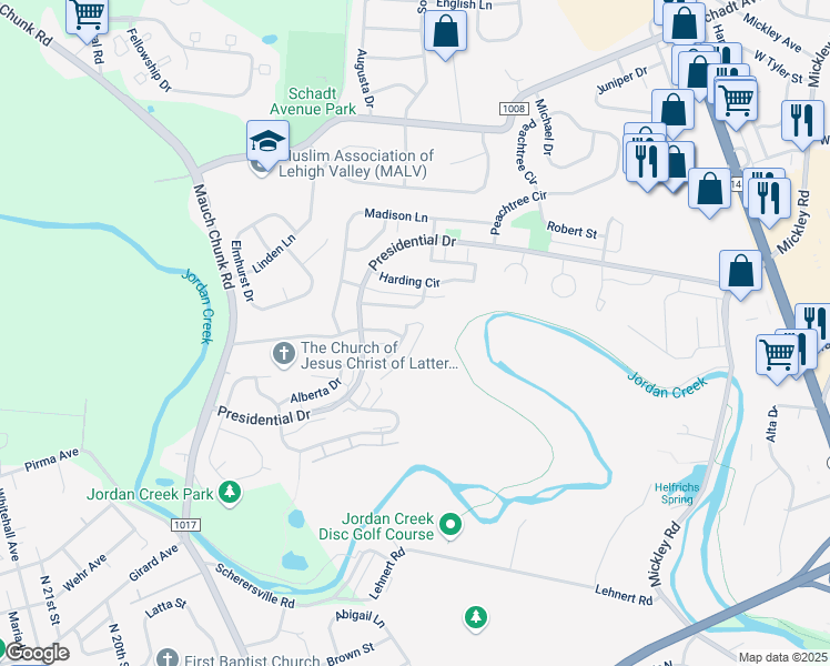 map of restaurants, bars, coffee shops, grocery stores, and more near 1666 Jackson Street in Fullerton
