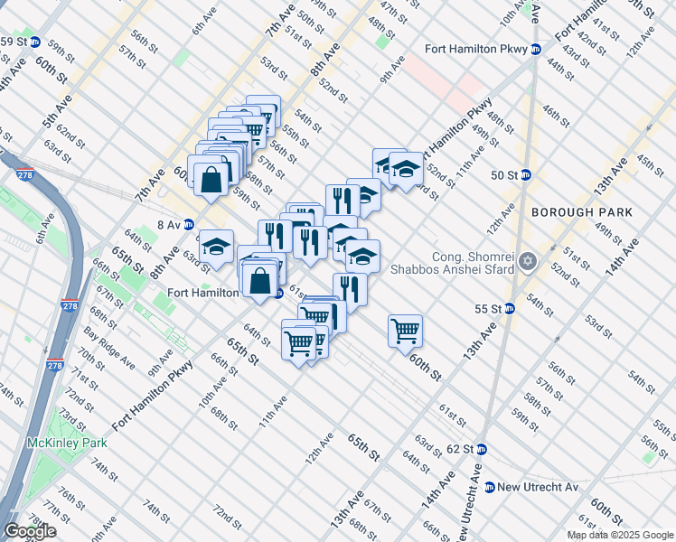 map of restaurants, bars, coffee shops, grocery stores, and more near in Brooklyn