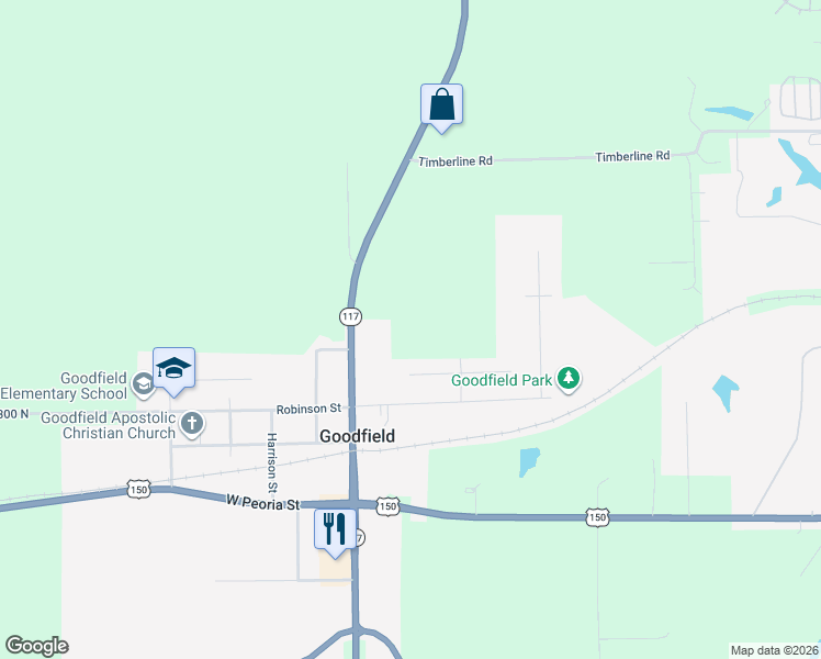 map of restaurants, bars, coffee shops, grocery stores, and more near in Goodfield
