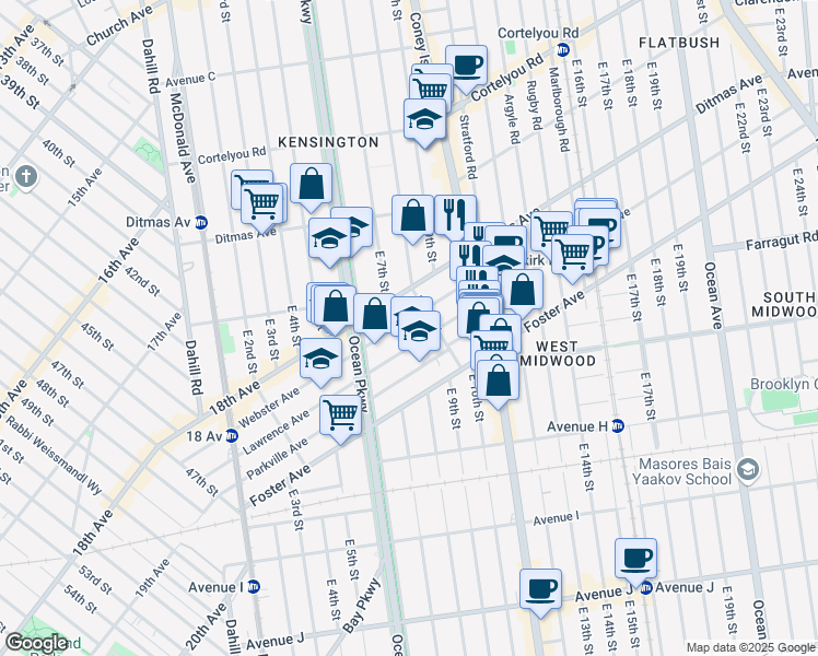 map of restaurants, bars, coffee shops, grocery stores, and more near 323 Webster Avenue in Brooklyn