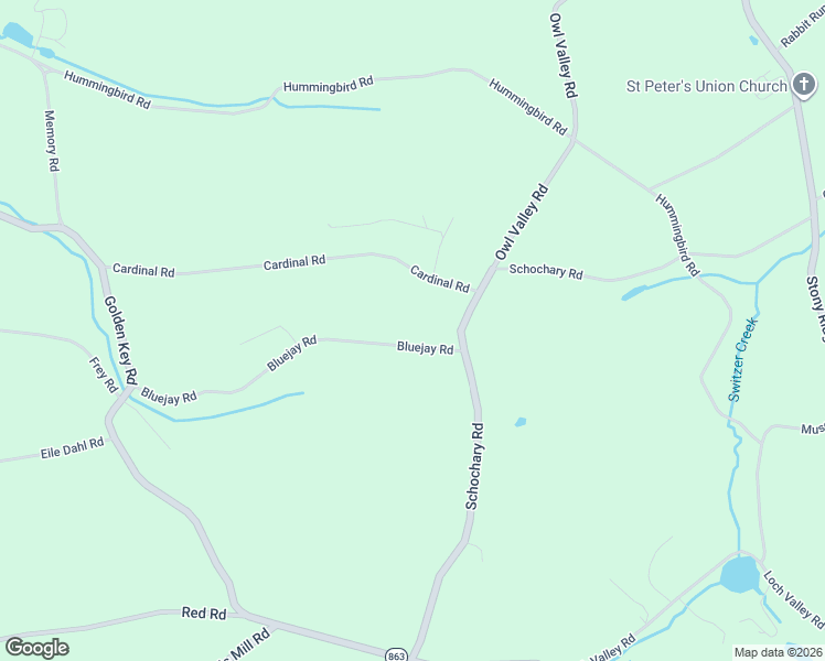 map of restaurants, bars, coffee shops, grocery stores, and more near 8813 Bluejay Road in Kempton