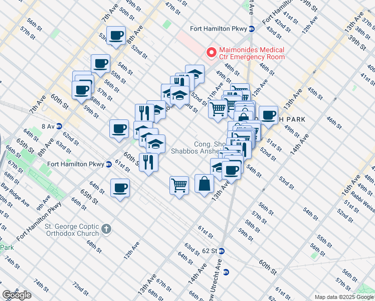 map of restaurants, bars, coffee shops, grocery stores, and more near 1131 56th Street in Brooklyn