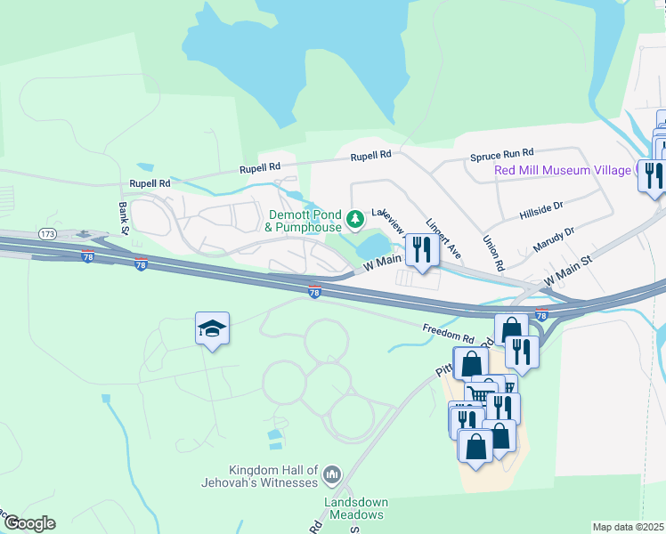 map of restaurants, bars, coffee shops, grocery stores, and more near in Clinton