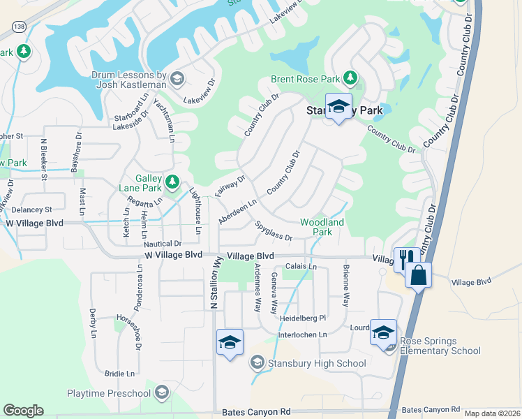 map of restaurants, bars, coffee shops, grocery stores, and more near 732 Country Club Drive in Stansbury Park