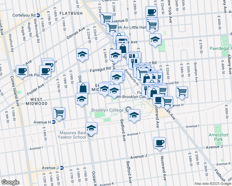 map of restaurants, bars, coffee shops, grocery stores, and more near in Brooklyn