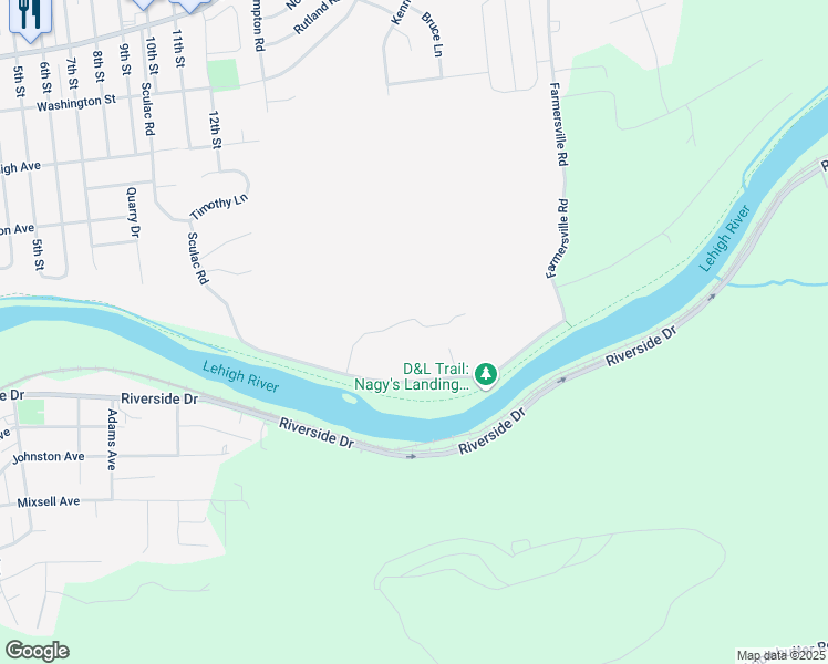 map of restaurants, bars, coffee shops, grocery stores, and more near 4177 Wilson Avenue in Bethlehem