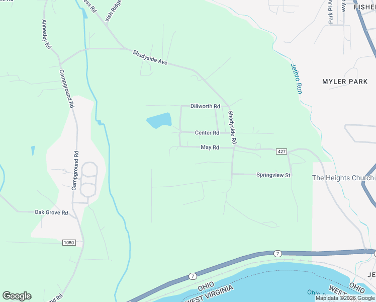 map of restaurants, bars, coffee shops, grocery stores, and more near 1042 Center Road in East Liverpool