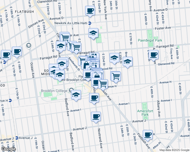map of restaurants, bars, coffee shops, grocery stores, and more near in Brooklyn