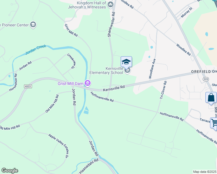 map of restaurants, bars, coffee shops, grocery stores, and more near 5061 Shankweiler Road in Lehigh County
