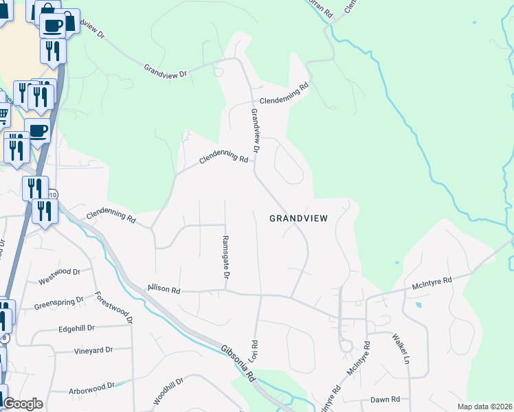 map of restaurants, bars, coffee shops, grocery stores, and more near 216 Lori Road in Gibsonia
