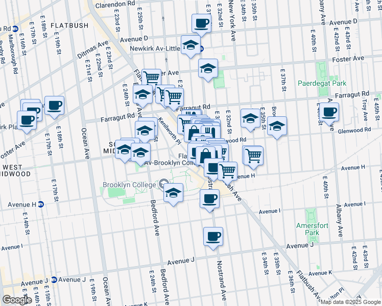 map of restaurants, bars, coffee shops, grocery stores, and more near 113 Kenilworth Place in Brooklyn