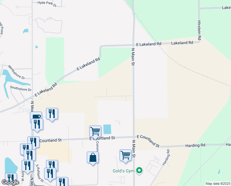 map of restaurants, bars, coffee shops, grocery stores, and more near 515 East Highland Street in Morton