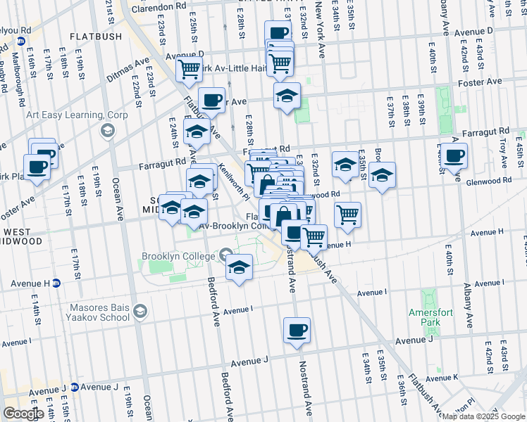 map of restaurants, bars, coffee shops, grocery stores, and more near in Brooklyn