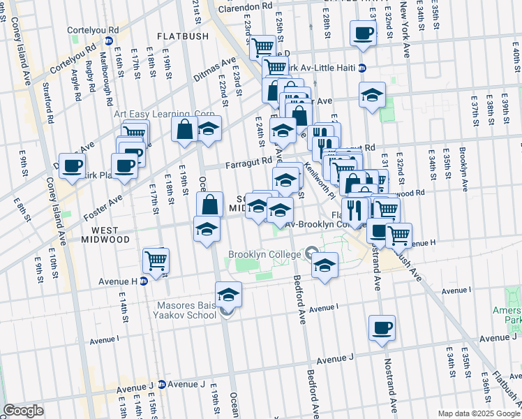 map of restaurants, bars, coffee shops, grocery stores, and more near in Brooklyn