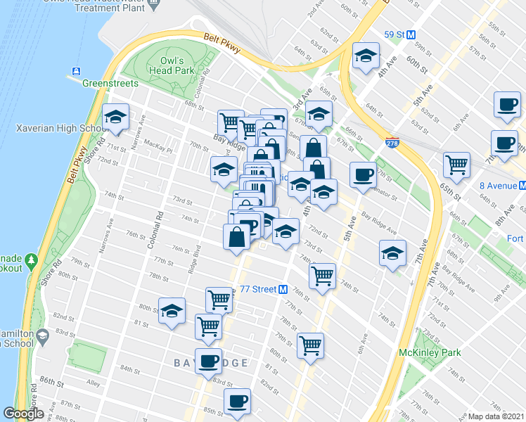 map of restaurants, bars, coffee shops, grocery stores, and more near in Brooklyn