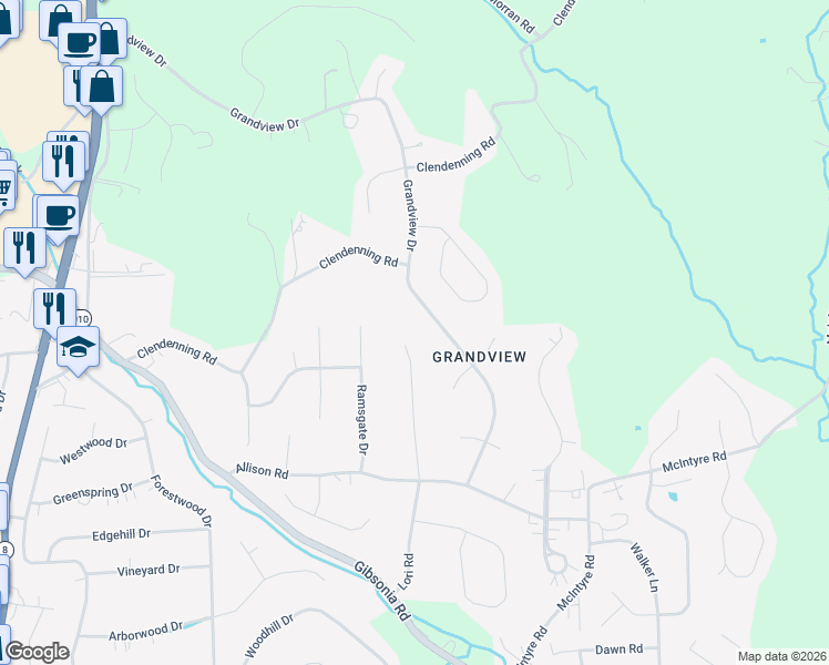 map of restaurants, bars, coffee shops, grocery stores, and more near 216 Lori Road in Gibsonia